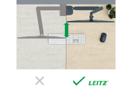 LEITZ Bras simple pour écran Ergo, gris velours