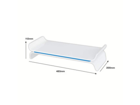 LEITZ Support pour écran Ergo WOW, en plastique, blanc/bleu