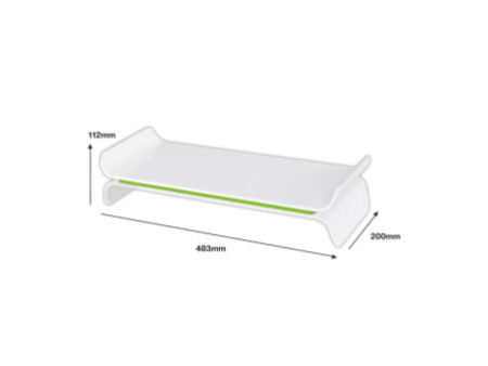 LEITZ Support pour écran Ergo WOW, en plastique, blanc/vert