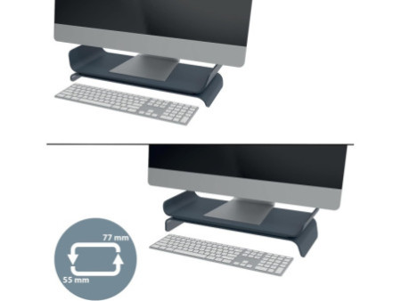 LEITZ Support pour écran Ergo, en plastique, gris foncé