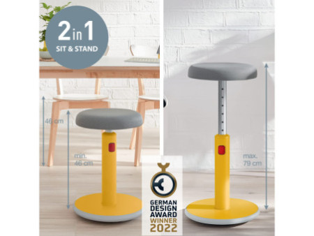 LEITZ Tabouret assis-debout Ergo Cosy Active, jaune