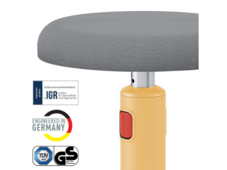 LEITZ Tabouret assis-debout Ergo Cosy Active, jaune