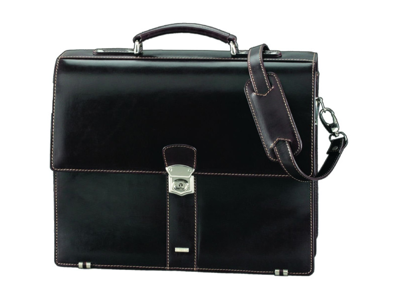 Alassio Porte-documents 'MONACO', cuir, marron foncé
