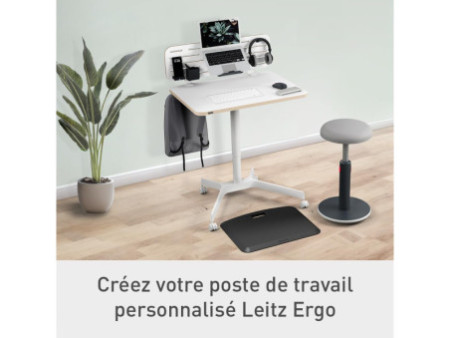 LEITZ Bureau assis-debout Ergo Compact, avec roulettes,blanc