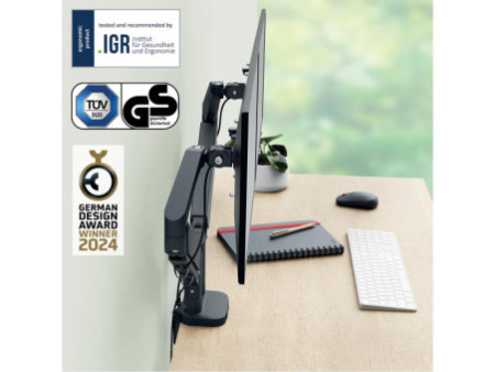 LEITZ Bras double pour écrans Ergo Dual, gris foncé