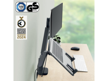 LEITZ Bras pour écran Ergo avec support ordinateur portable