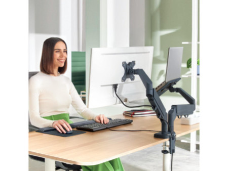 LEITZ Bras pour écran Ergo avec support ordinateur portable