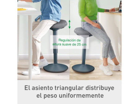 LEITZ Tabouret assis-debout Ergo Active, assise confort,gris