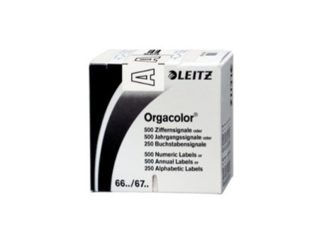 LEITZ Onglet alphabétique 'A' sur Rouleau, Blanc,autocollant