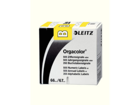 LEITZ Onglet alphabétique 'B' sur Rouleau, jaune,autocollant