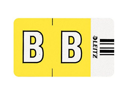 LEITZ Onglet alphabétique 'B' sur Rouleau, jaune,autocollant