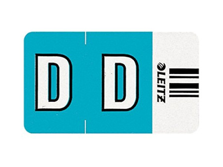 LEITZ onglet alphabétique 'D' sur Rouleau, bleu clair
