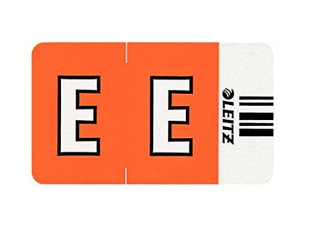 LEITZ onglet alphabétique 'E' sur Rouleau,orange,autocollant