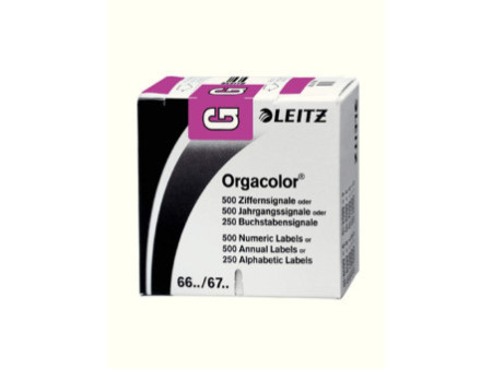 LEITZ onglet alphabétique 'G' sur Rouleau,violet,autocollant