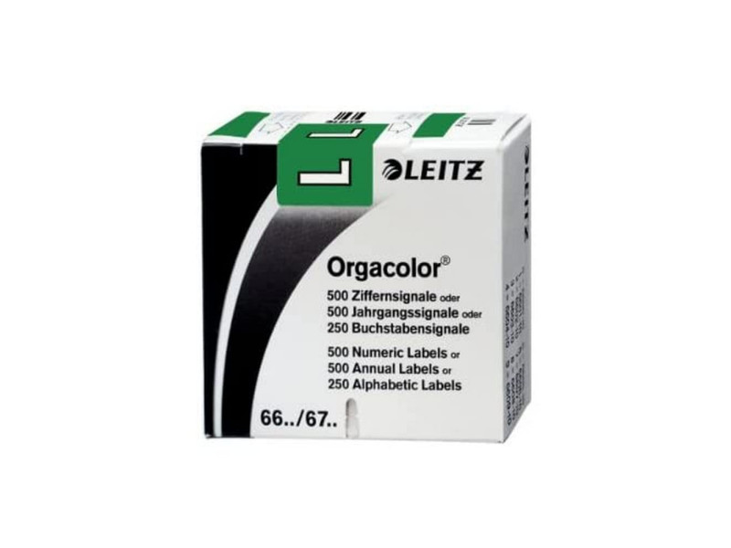 LEITZ onglet alphabétique 'L' sur Rouleau, vert, autocollant