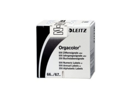 LEITZ onglet alphabétique 'N' sur rouleau Blanc, adhésif