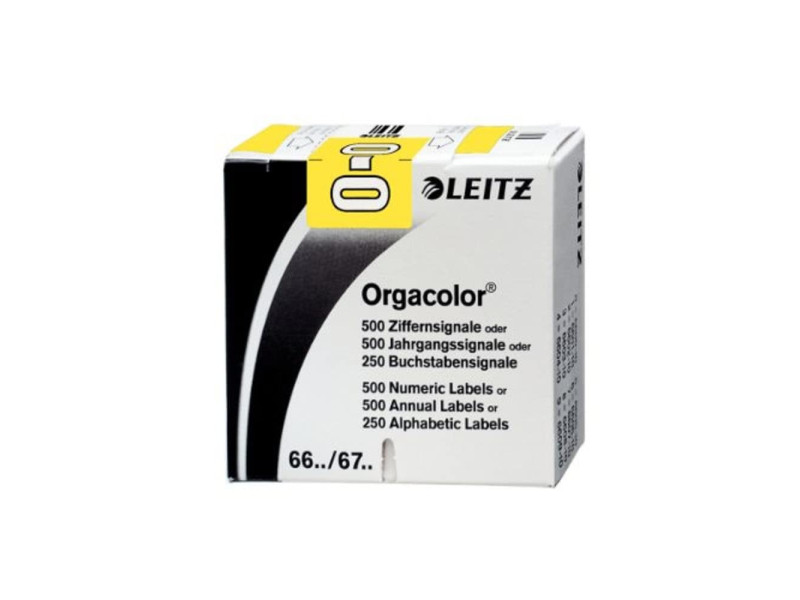 LEITZ onglet alphabétique 'O' sur rouleau, jaune, adhésif