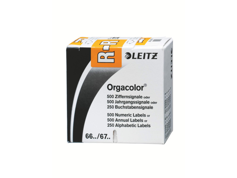 LEITZ onglet alphabétique 'R' sur rouleau, orange, adhésif