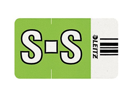 LEITZ onglet alphabétique 'S' sur rouleau, vert clair