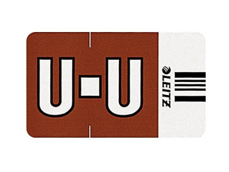 LEITZ onglet alphabétique 'U' sur rouleau, marron, adhésif