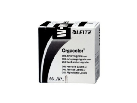 LEITZ onglet alphabétique 'W' sur rouleau, noir, adhésif