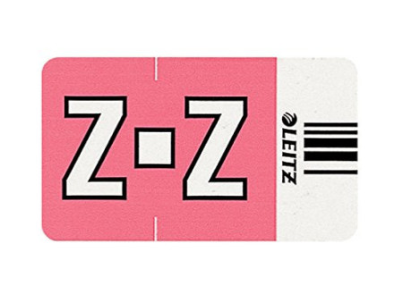LEITZ onglet alphabétique 'Z' sur rouleau, rose, adhésif