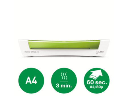 LEITZ Plastifieuse iLAM Home Office A4, jusqu'à A4, vert