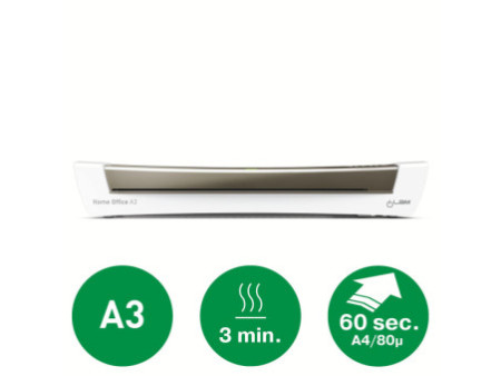 LEITZ Plastifieuse iLAM Home Office A3, jusqu'à A3, argent