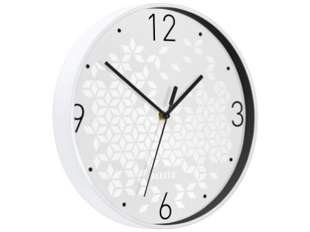 LEITZ Horloge murale WOW, mouvement à quartz, blanc