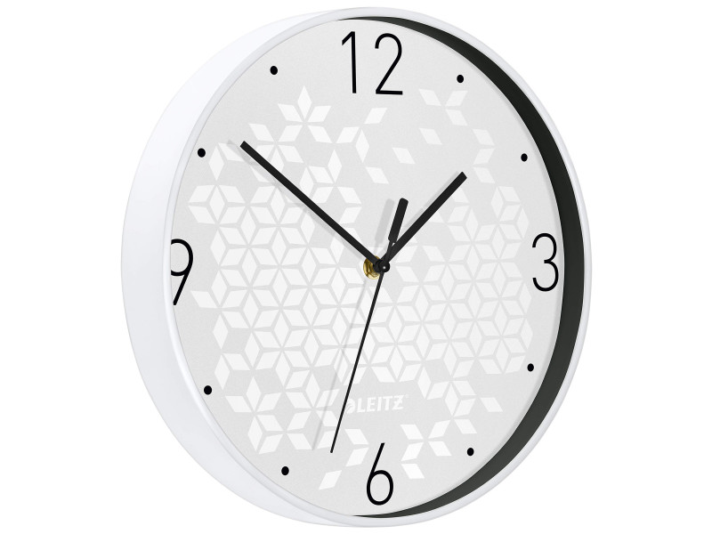 LEITZ Horloge murale WOW, mouvement à quartz, blanc