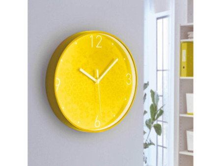 LEITZ Horloge murale WOW, mouvement à quartz, jaune