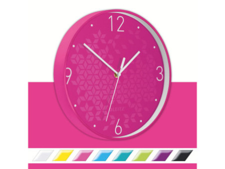 LEITZ Horloge murale WOW, mouvement à quartz, rose