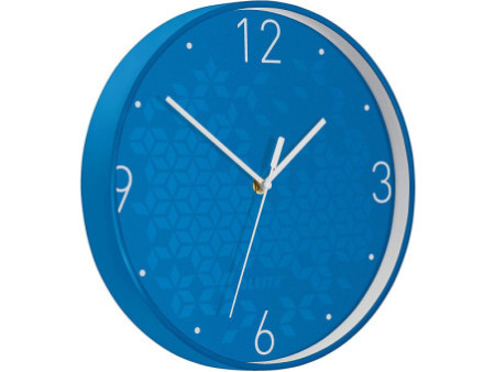 LEITZ Horloge murale WOW, mouvement à quartz, bleu