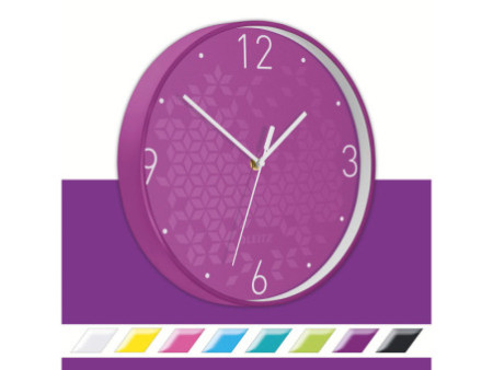 LEITZ Horloge murale WOW, mouvement à quartz, violet