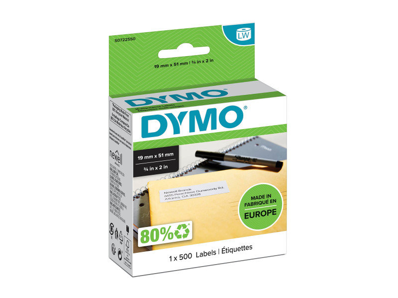 DYMO Etiquette de retour polyvalente LabelWriter, 19 x 51 mm
