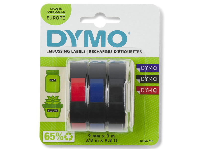DYMO Ruban d'estampage 3D, 9 mm x 3 m, assorti