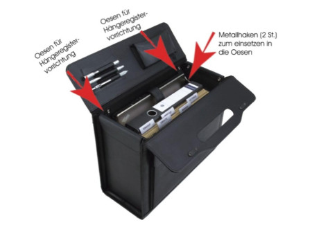 Alassio Valise pour pilotes 'ANCONA', cuir, noir
