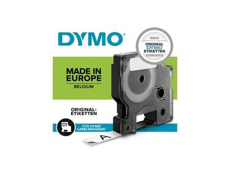 DYMO Ruban d'étiquette D1 noir/blanc, 12 mm x 3,5 m