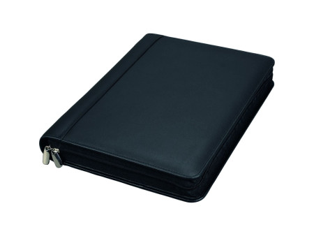 Alassio serviette classeur 'BOSA', A4, cuir nappa, noir