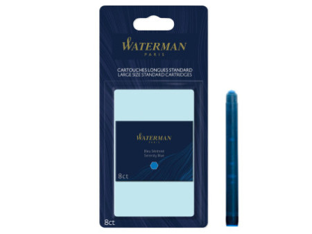 WATERMAN Cartouche d'encre longue, blister, bleu sérénité