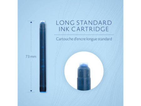 WATERMAN Cartouche d'encre longue, blister, bleu sérénité