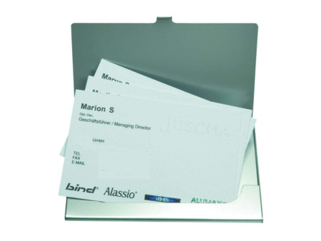 Alassio Etui pour cartes de visite, en aluminium, argent mat