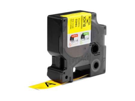 DYMO RHINO Etiquette industrielle en vinyle noir/jaune