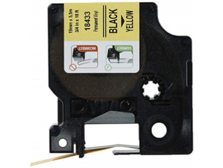 DYMO RHINO Etiquette industrielle en vinyle noir/jaune