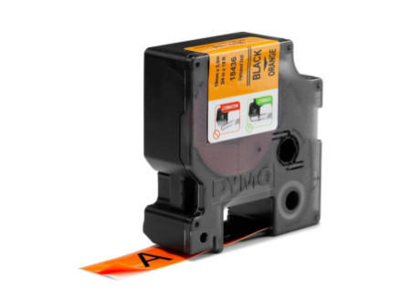 DYMO RHINO Etiquette industrielle en vinyle noir/orange