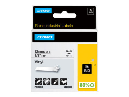 DYMO RHINO Etiquette industrielle en vinyle noir/blanc