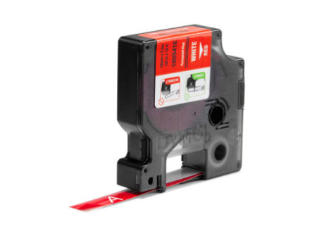 DYMO RHINO Etiquette industrielle en vinyle blanc/rouge