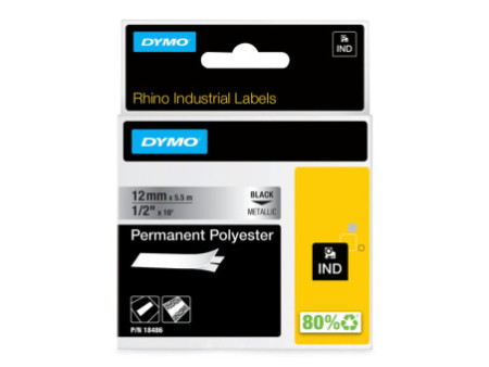 DYMO RHINO Etiquette industrielle en polyester métallique