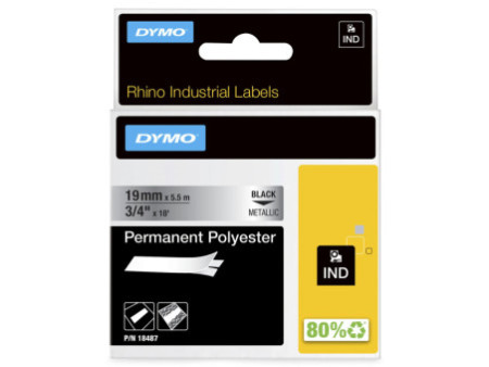 DYMO RHINO Etiquette industrielle en polyester métallique