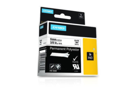DYMO RHINO Etiquette industrielle en polyester noir/blanc